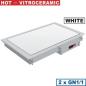 Preview: IN/VCX08-PWT (25) Einbau Warmhalteplatte Glaskeramik weiss 2 GN 1/1
